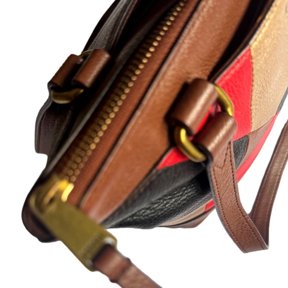 Fossil Multicolor Patchwork Leather Shoulder Bag Purse - Picture 7 of 11